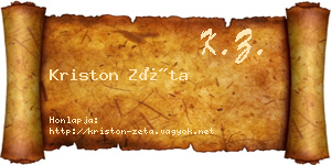Kriston Zéta névjegykártya